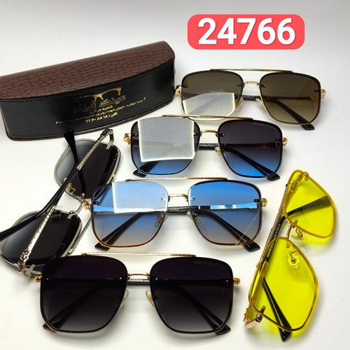 عینک آفتابی مردانه کروم هارتز Chrome hearts مدل 2476601 فلزی + پک هدیه لوازم جانبی