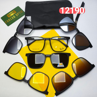 عینک طبی پنج کاوره ریبن Ray ban مدل 12190 کاور دار کائوچو TR90 سبک پلاریزه به همراه کیس